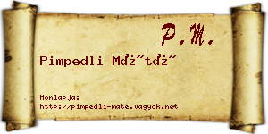 Pimpedli Máté névjegykártya
